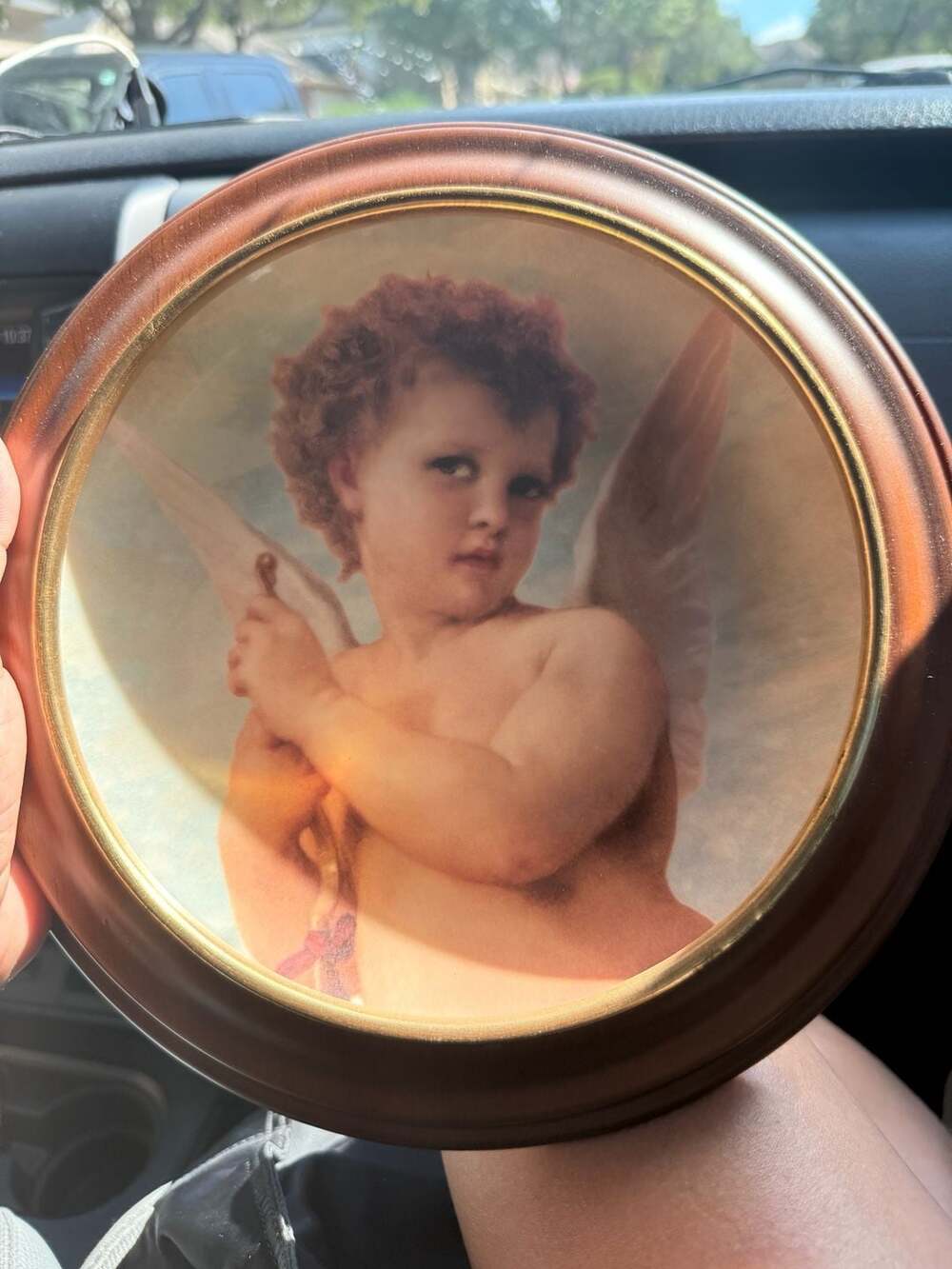 The Bradford Exchange Love at Rest Cherubs of Innocence Plate Wood Frame